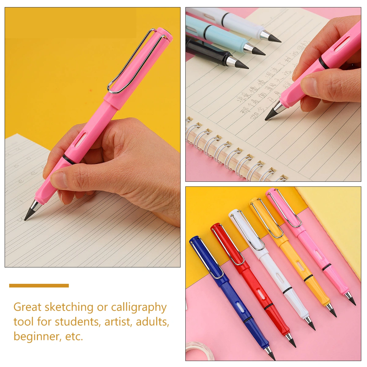 6pcs Inkless Perpetual Pencils Students Drawing Perpetual Pencils Perpetual Pencils