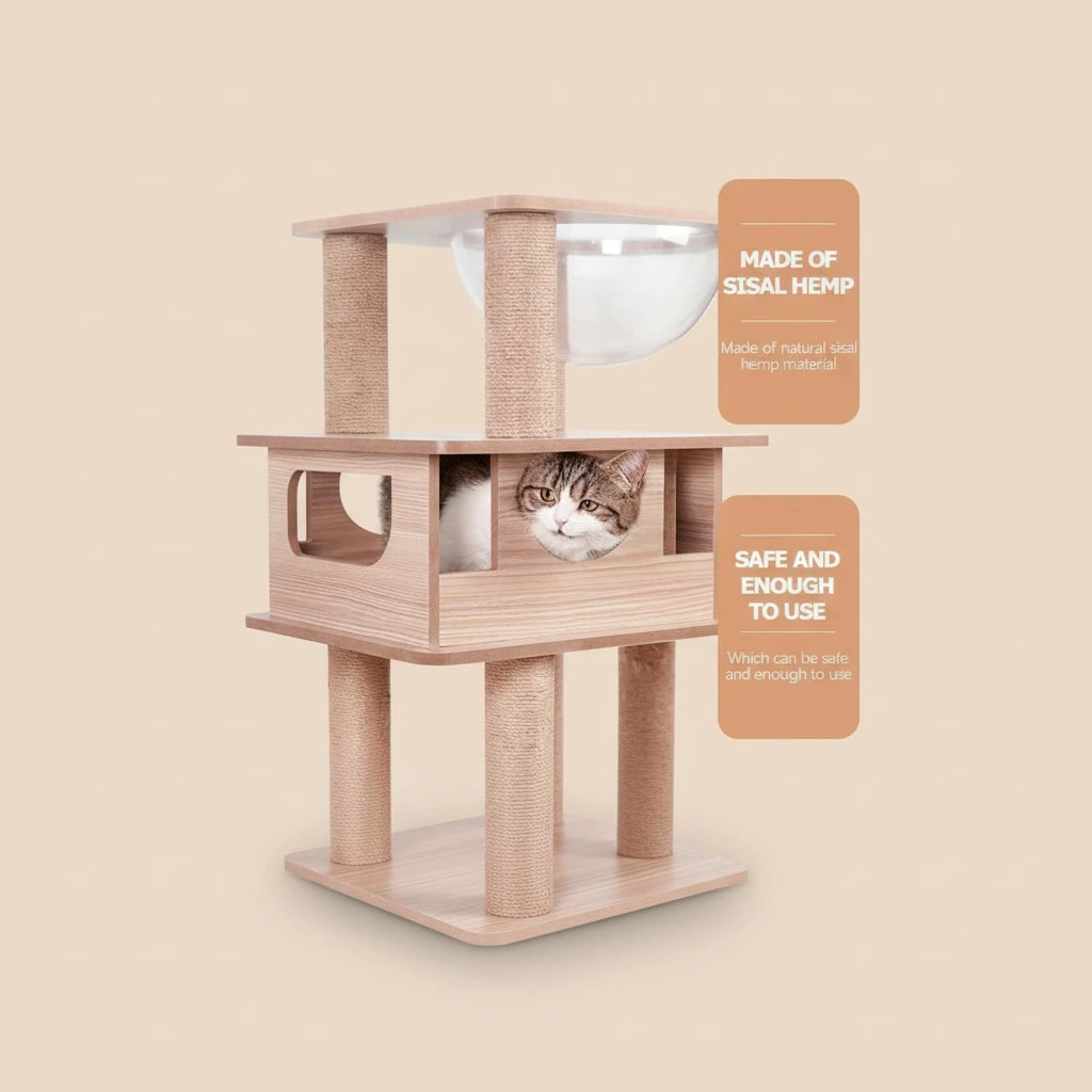 Household Cat Tree Rope Multi-function Sisal Rope Cuttable Cat Scratcher Rope Cat Accessory