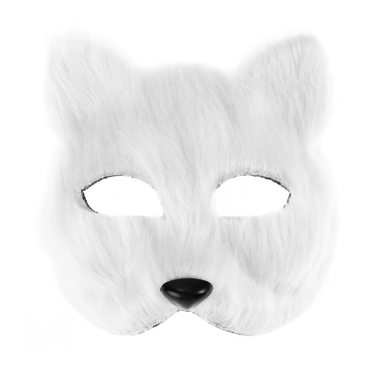 Fancy Dress Mask Half Face Animal Mask Cosplay Costume Accessory for Halloween Carnival Masquerade (White)
