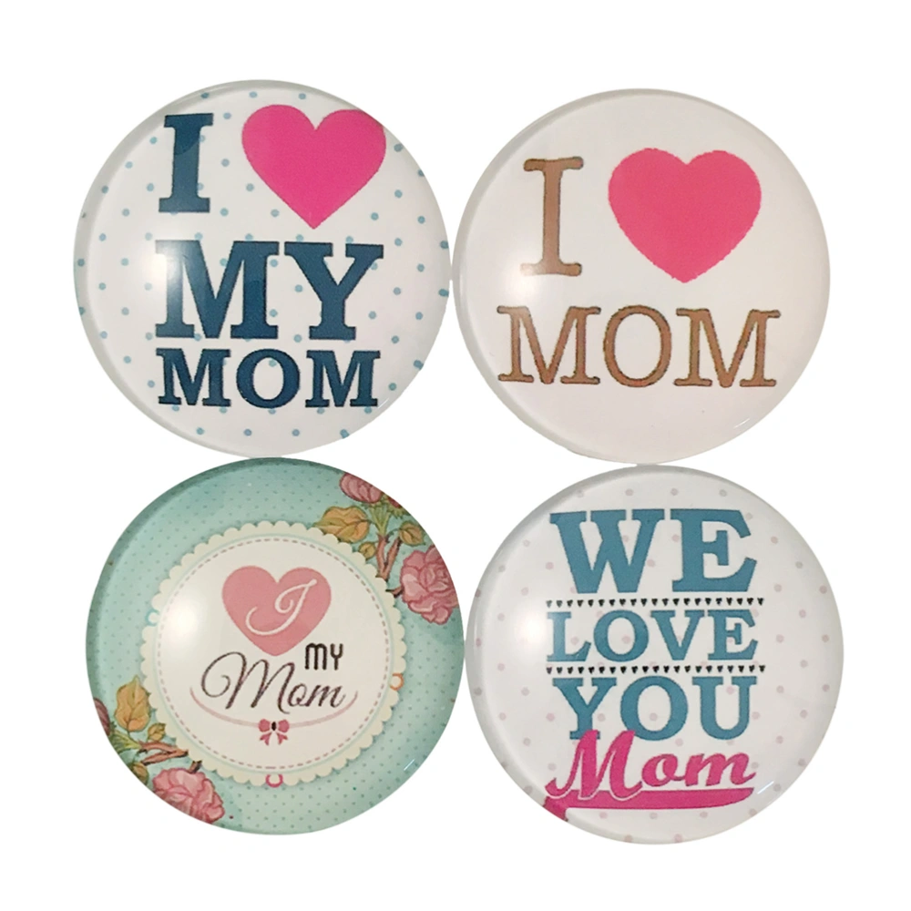 4 Pcs Crystal Glass Fridge Magnet Refrigerator Stickers Decals for Mother's Day