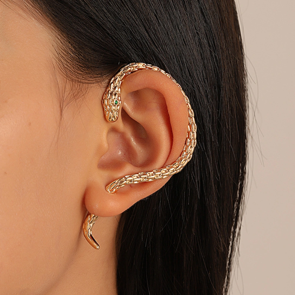 2 Pairs Ear Bone Clips Snake Ear Cuffs Piercing Earrings Clip On Ear Jewelries