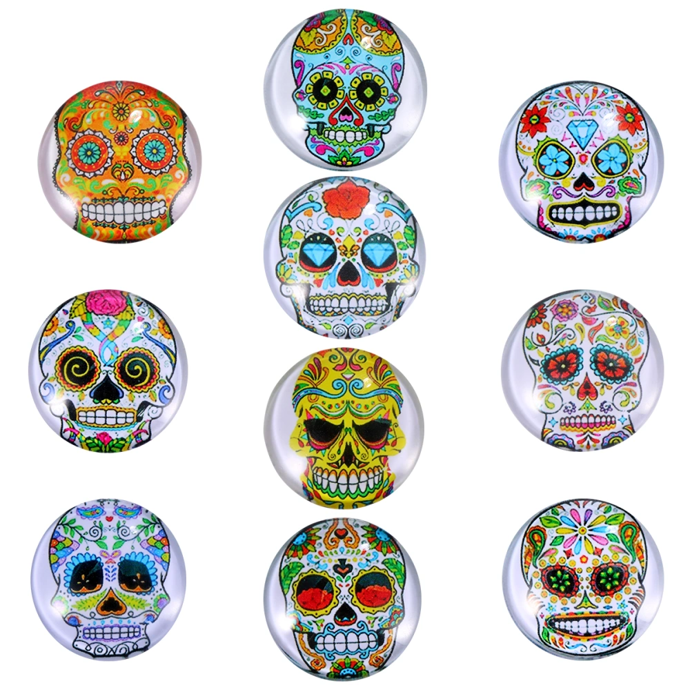 10Pcs Refrigerator Magnets Halloween Skull Skeleton Fridge Magnet Decoration