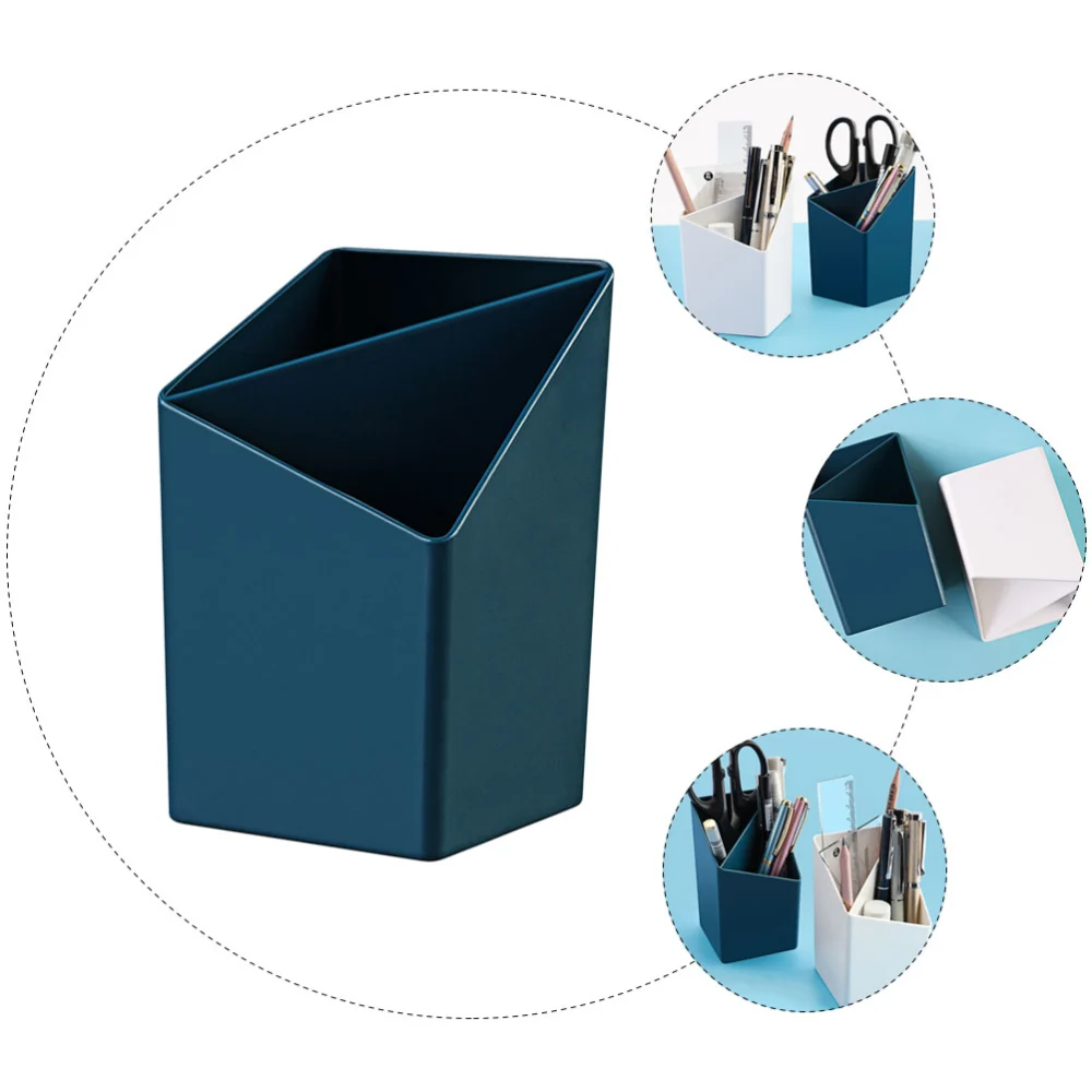 Household Pen Bucket Two-grid Stationery Holder Desktop Pencil Organizer