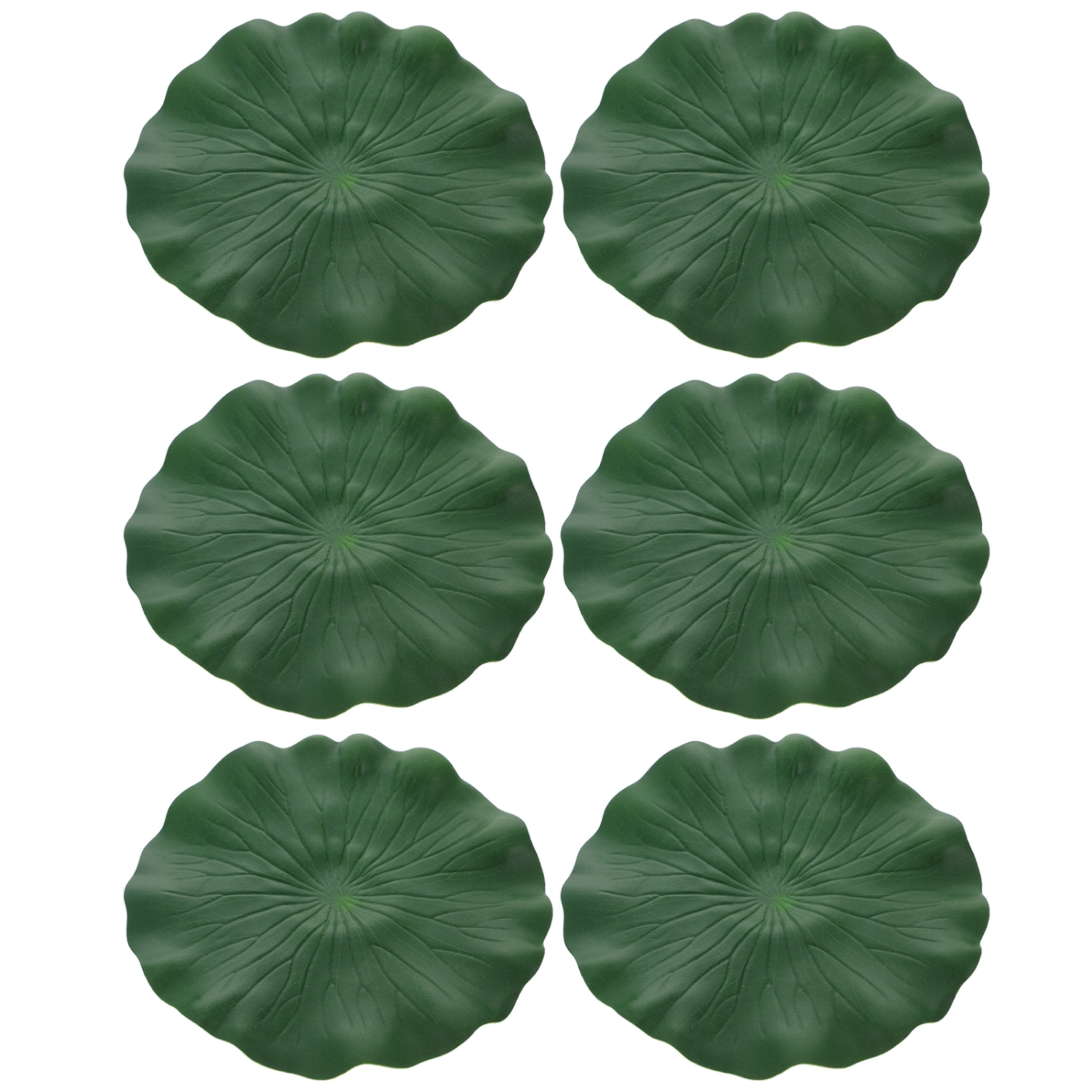 6 Pcs PU Simulation Lotus Leaves Artificial Floating Lotus Leaves Fish Tank Pond Decoration Artificial Foliage (28cm, Green)