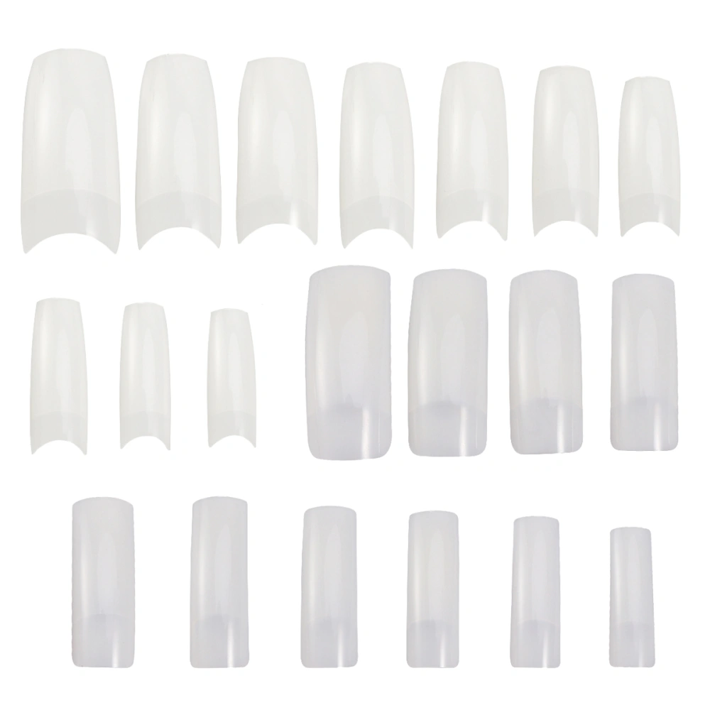 2 Boxes Natural Fakes Nails False Nail Tip Artificial Fingernails for Women Girls (Half Nails+French Nails, 500pcs/Box)