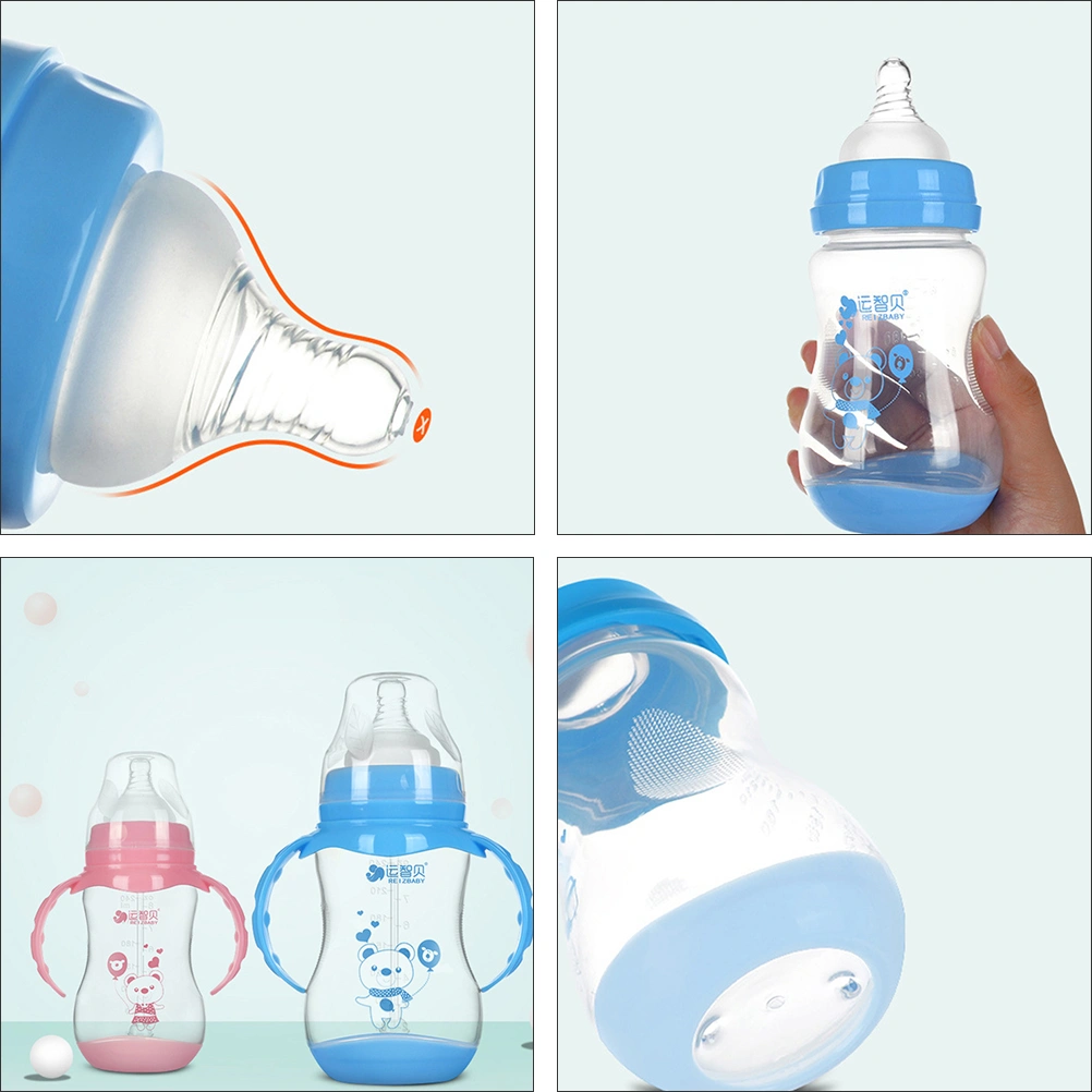 1pc Wide Caliber Baby Feeding Milk Bottle with Handle Water Drinking Cup 240ml