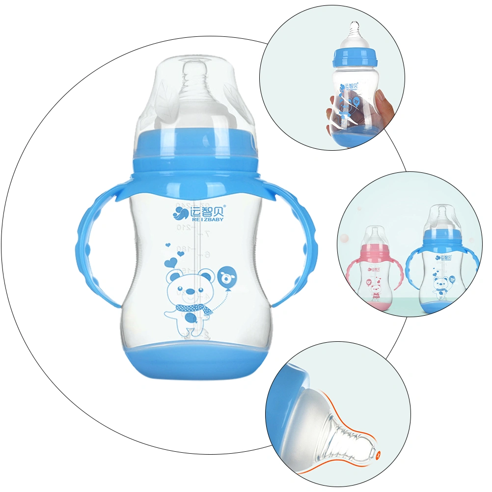 1pc Wide Caliber Baby Feeding Milk Bottle with Handle Water Drinking Cup 240ml