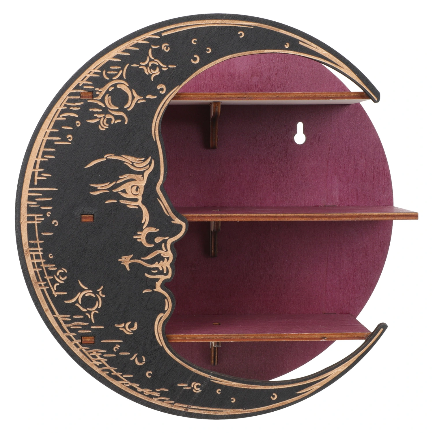 Creative Wall Moon Hanging Delicate Wooden Moon Wall-mounted Indoor Ornament