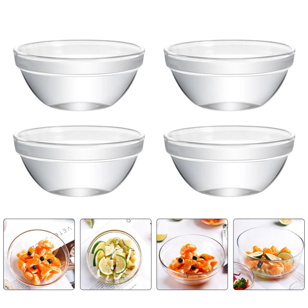 6Pcs Glass Pudding Molds Jelly Bowls Food Containers Dessert Bowls for Home (Transparent)