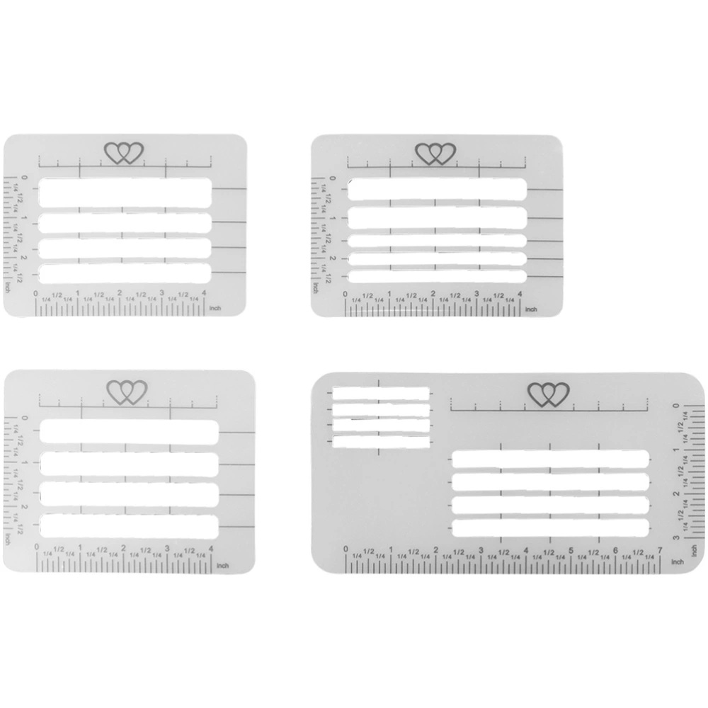 4pcs  Multi-in-one Addressing Stencils Sewing Template Students Stationery Envelope Stencil