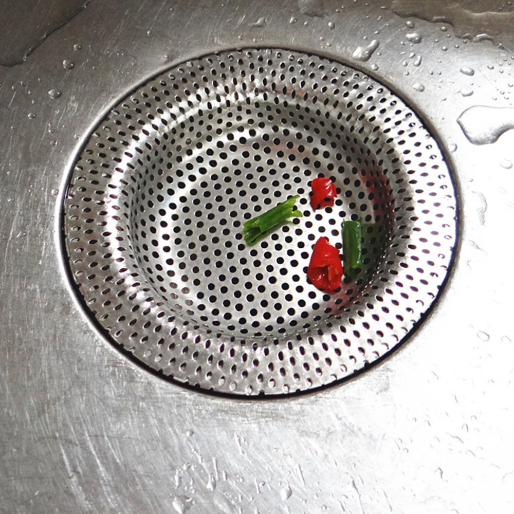 2pcs Stainless Steel Sink Strainer Wide-meshed Floor Drain Filter Garbage Hair Catcher for Kitchen Bathroom (Large)