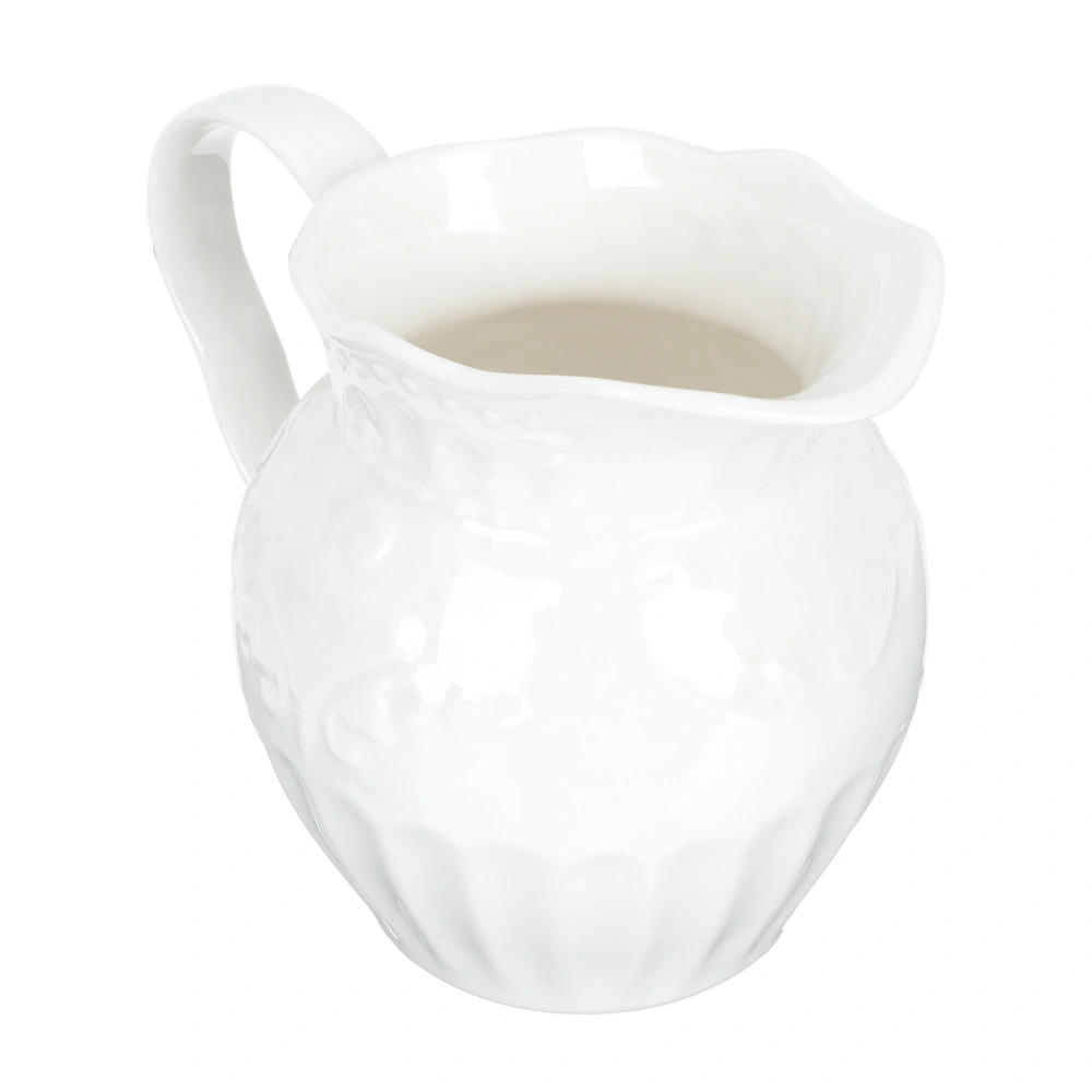 European Style Tea Cup Afternoon Tea Coffee Mug Ceramic Milk Cup (White)