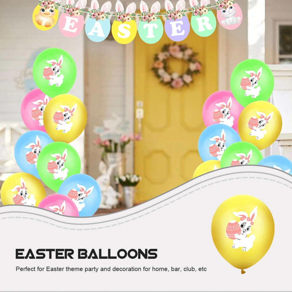 20pcs Latex Balloons Cartoon Bunny Balloon Easter Theme Party Balloons Decor