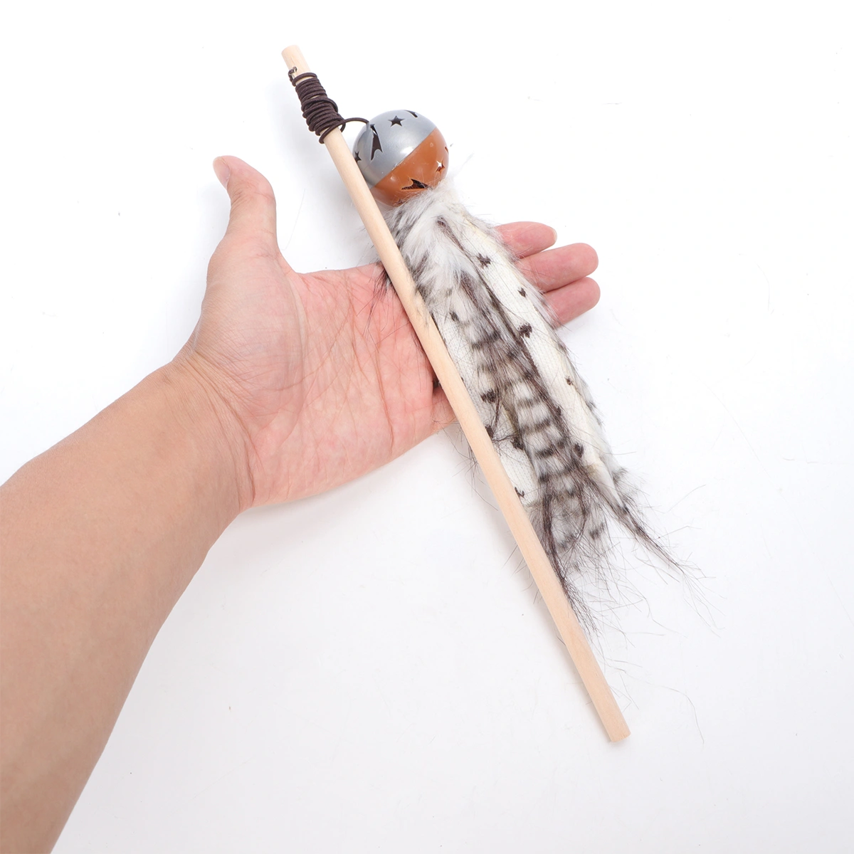2pcs Cat Teaser Cat Flirting Toys Wooden Mouse Bell Cat Toy Cat Teaser Stick Cat Interactive Toy Cat Teasing Supplies for Friends