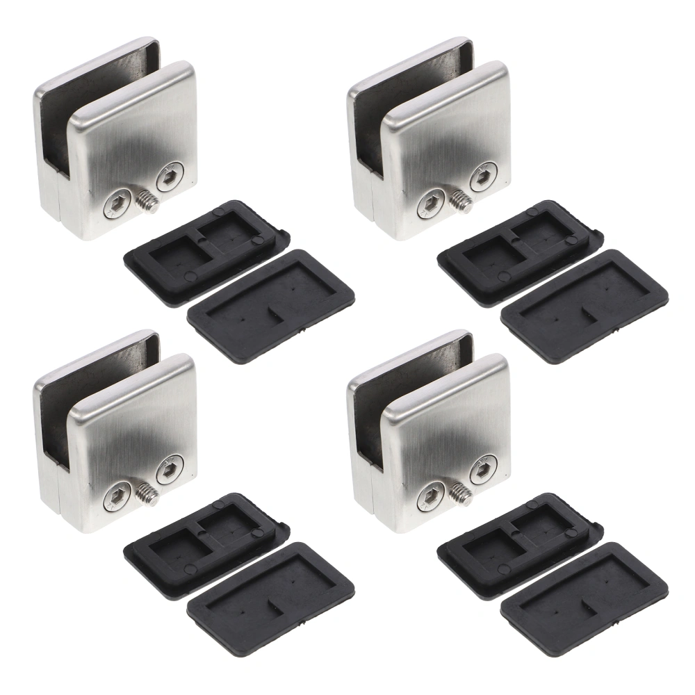 4pcs Glass Clamps Stainless Steel Glass Clip Glass Holding Bracket for Balustrade