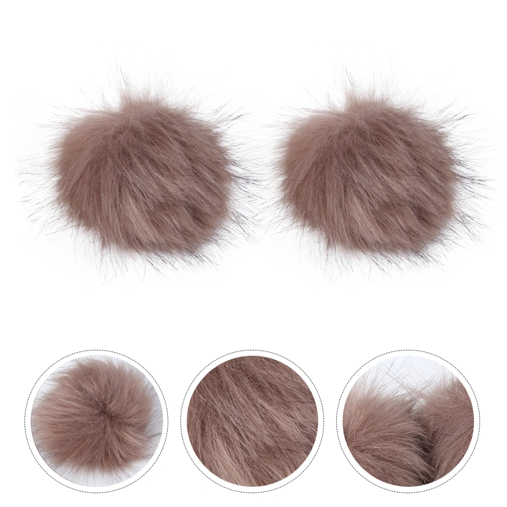 2pcs Artificial Wool Fuzzy Ball Decorative Hat Fuzzy Ball Clothes Accessories