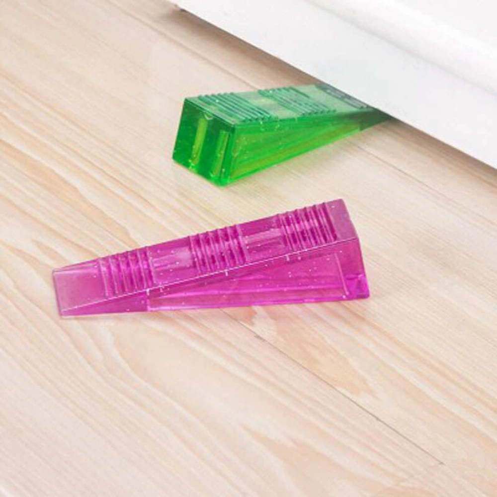 Crystal Windproof Flexible Door Stopper Resistant Finger Protector Creative Translucent Door Stops Door Holder (Purple)