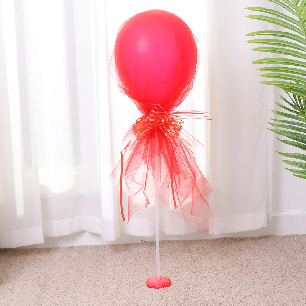 2Pcs Creative Delicate Bowknot Balloons Table Decoration Gauze Decorative Balloons for Birthday Wedding Party (Red)