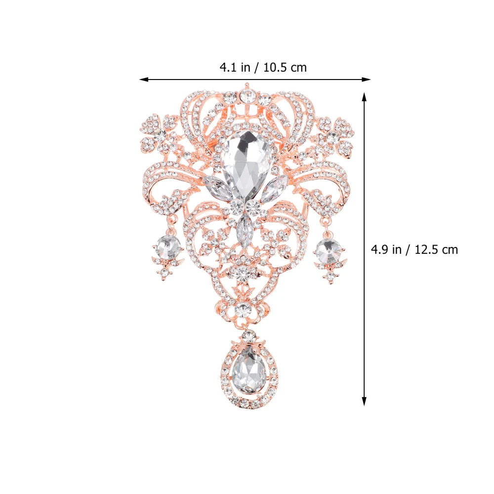 2pcs Artificial Rhinestone Brooches Exquisite Bridal Brooches for Wedding Party