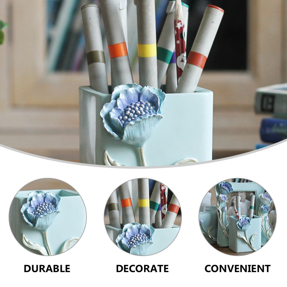 1pc Decorative Pen Holder Fresh 3D Flower Designed Pen Storage Container