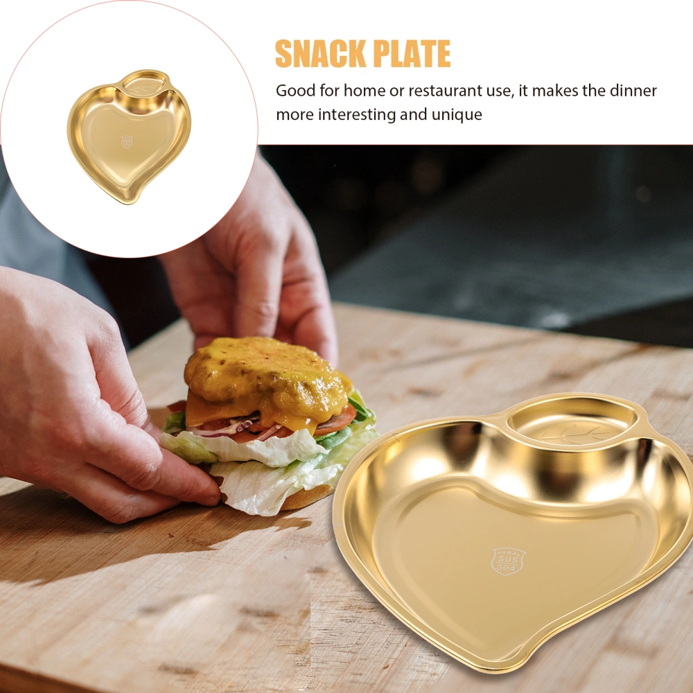 Household Peach Heart Shape Serving Plate Appetizer Plate Dessert Compartment Plate