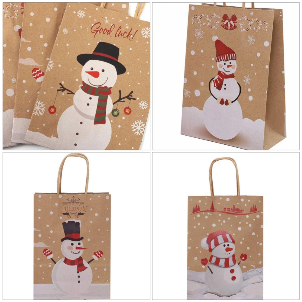 12pcs Portable Candy Printing Bags Christmas Cookie Storage Pouches