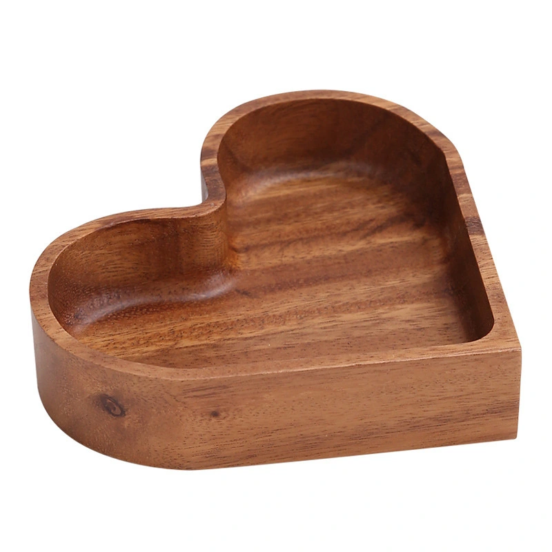 Heart Shaped Serving Tray Wooden Snack Tray Jewelry Storage Tray Dried Fruit Storage Tray