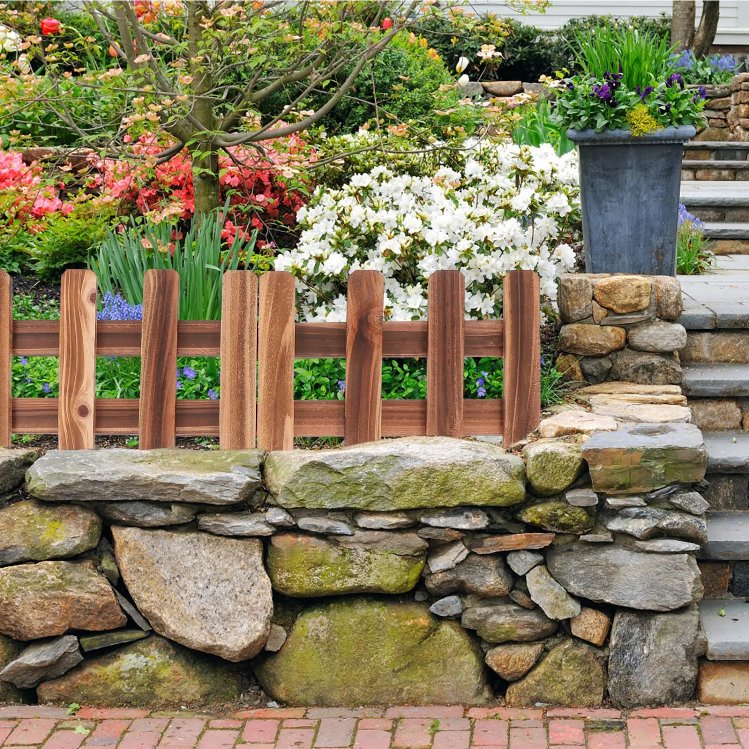 1pc Anti-corrosive Wood Fence Courtyard Partition Wood Fence for Garden
