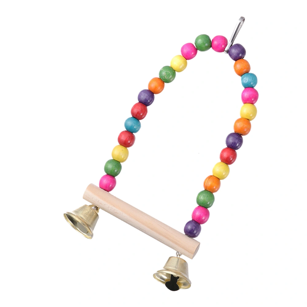 1PC Pet Bird Swing Parrot Bell Swing Colorful Beads Bite Resistant Play Toy