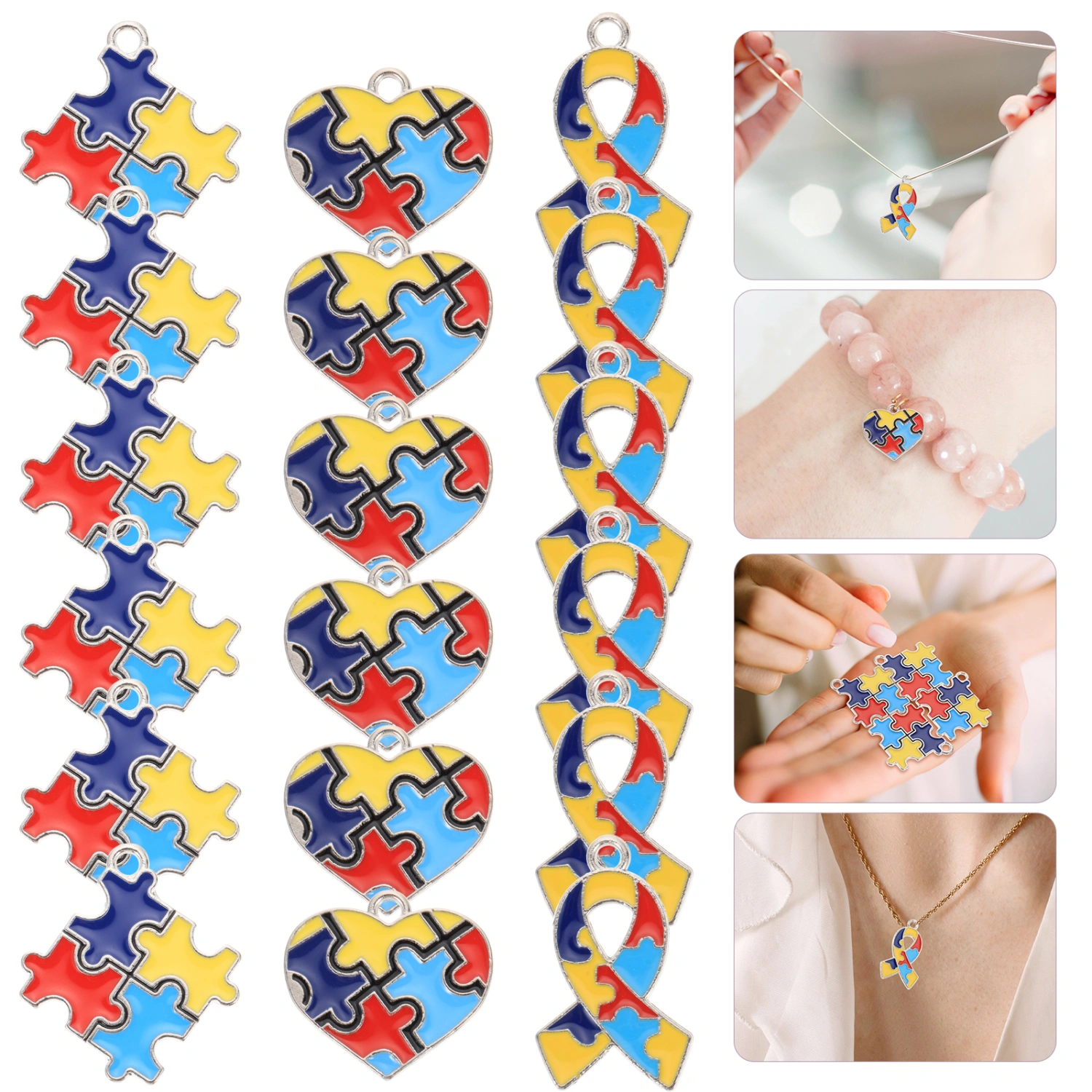 24pcs Alloy Pendant Charms Diy Jewelry Making Charms Autism Incarnate Charms