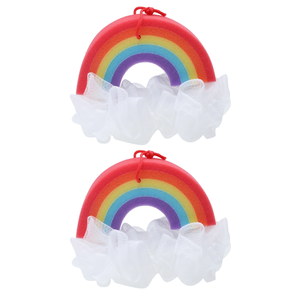 2pcs Practical Bath Balls Bubbling Shower Flowers Creative Rainbow Bath Balls