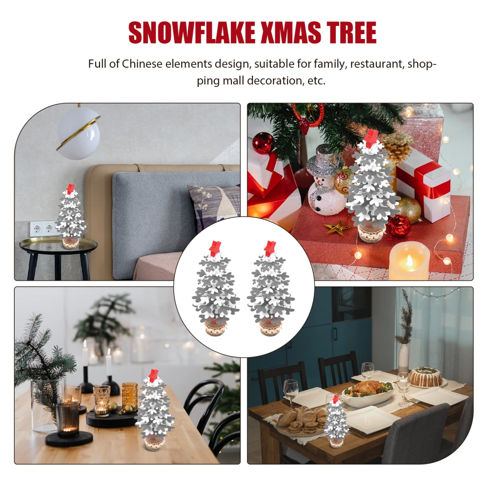 2Pcs Snowflake DIY Christmas Tree Non-woven Unfinished Xmas Tree Kids DIY Toy