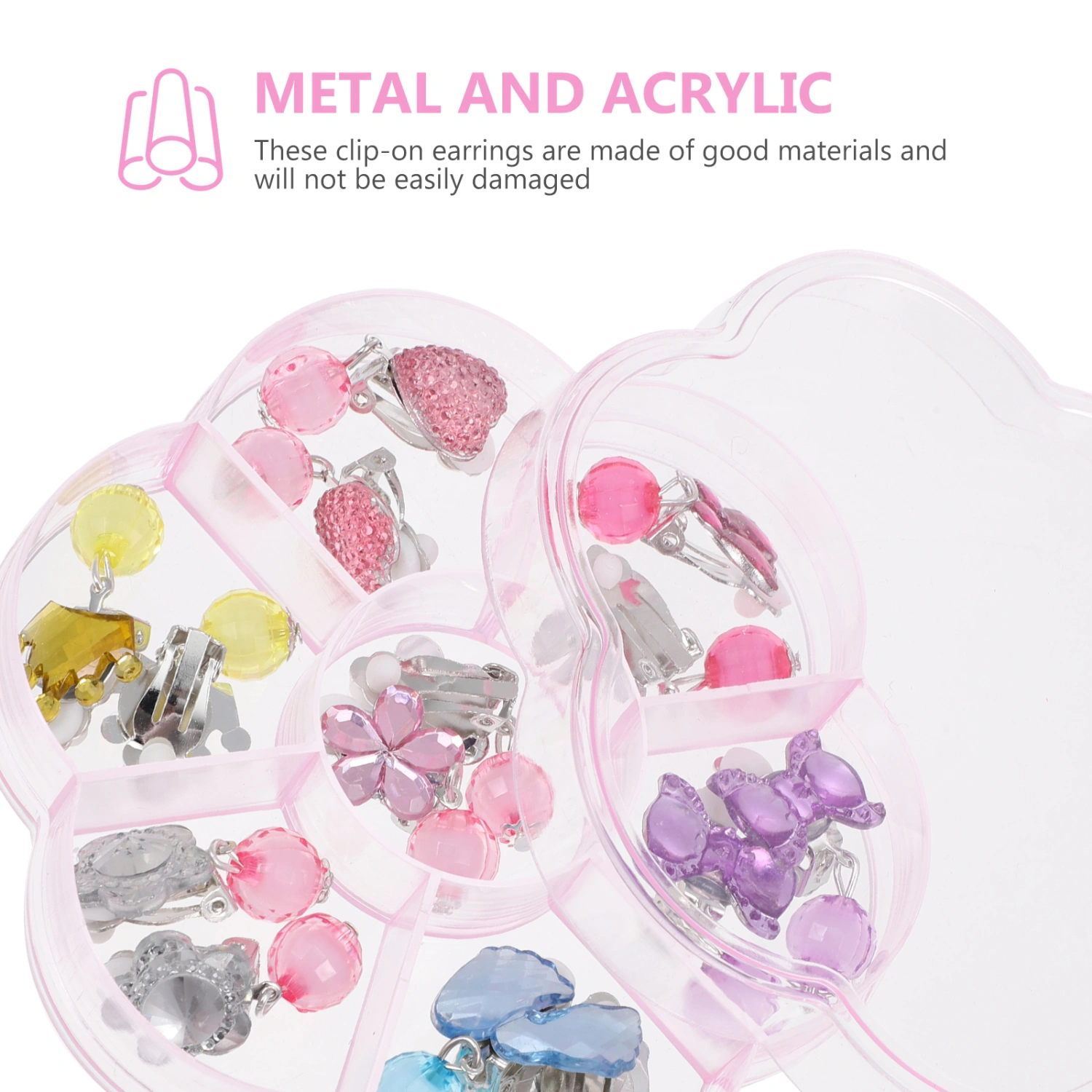 1 Box Cartoon Children Ear Clips Fake Ear Clamps Ear Decorations for Girls Kids