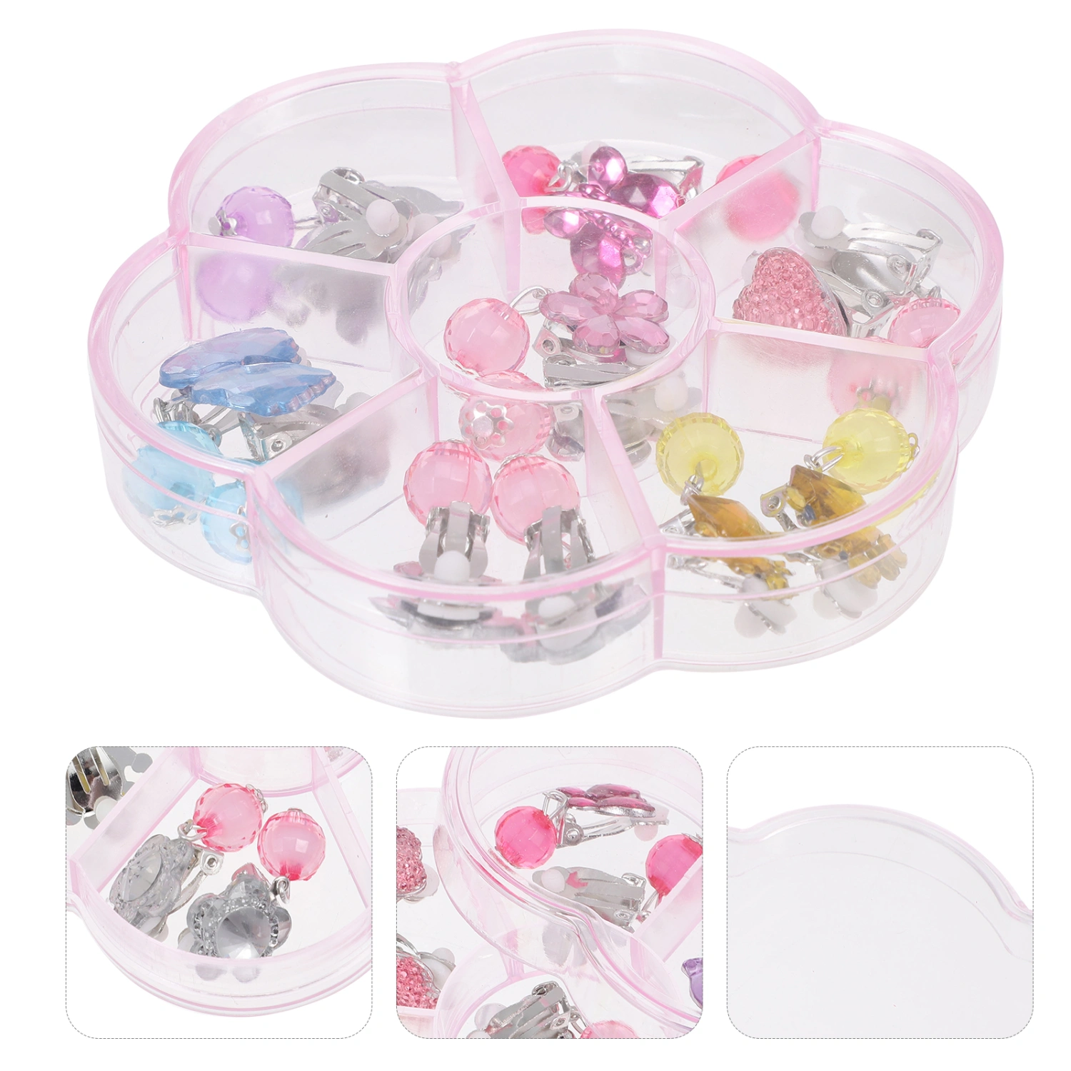 1 Box Cartoon Children Ear Clips Fake Ear Clamps Ear Decorations for Girls Kids