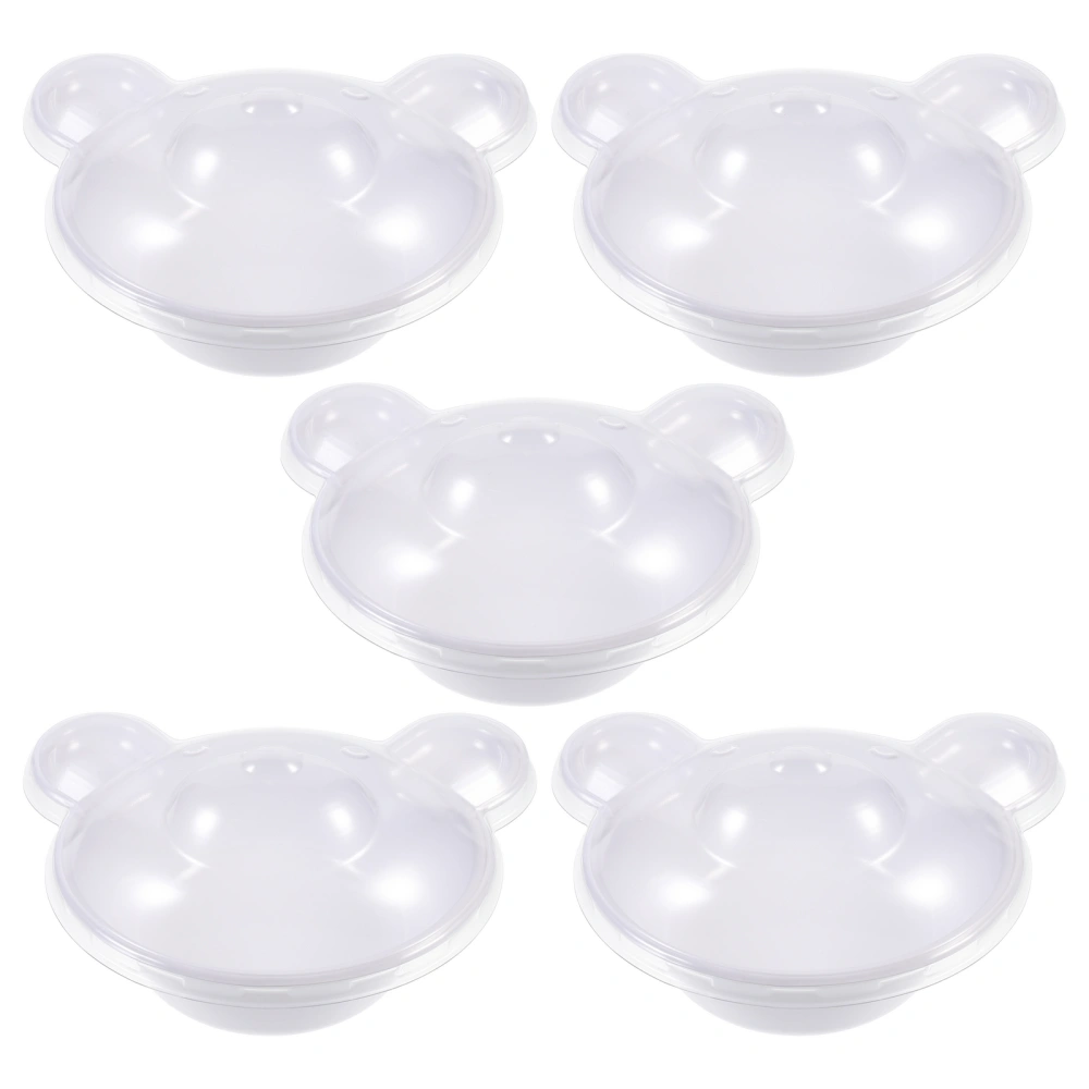 5 Sets Bear Shaped Cake Boxes Plastic Dessert Boxes Cake Containers for Shop Store