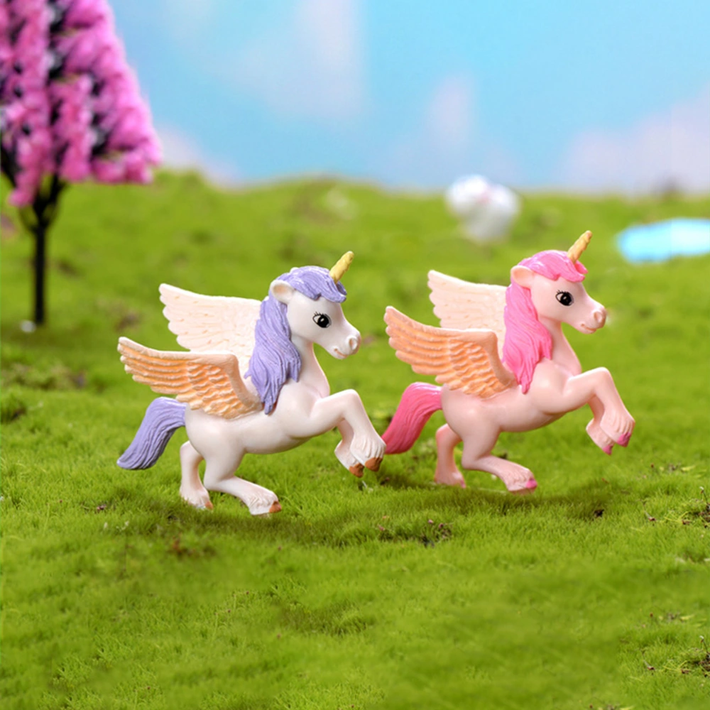 4Pcs Unicorn Figurines Miniature Unicorn Statues Dollhouse Micro Landscape Ornaments