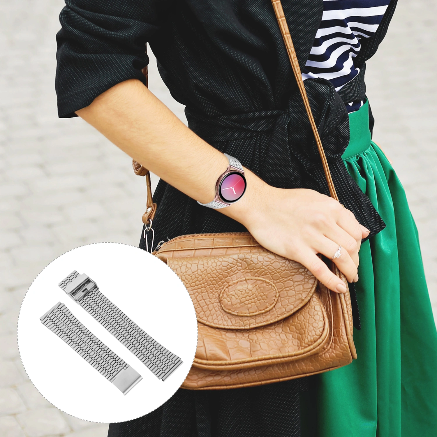 1 Pc Watch Strap Advanced Watch Band Stainless Watchband Compatible for Galaxy
