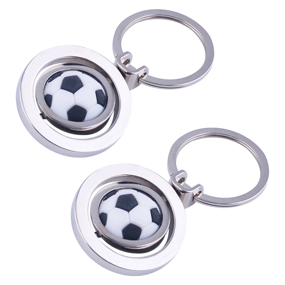 2PCS Small Rotary Balls Key Chains Sports Fan Key Chains Souvenir for Sports Fan