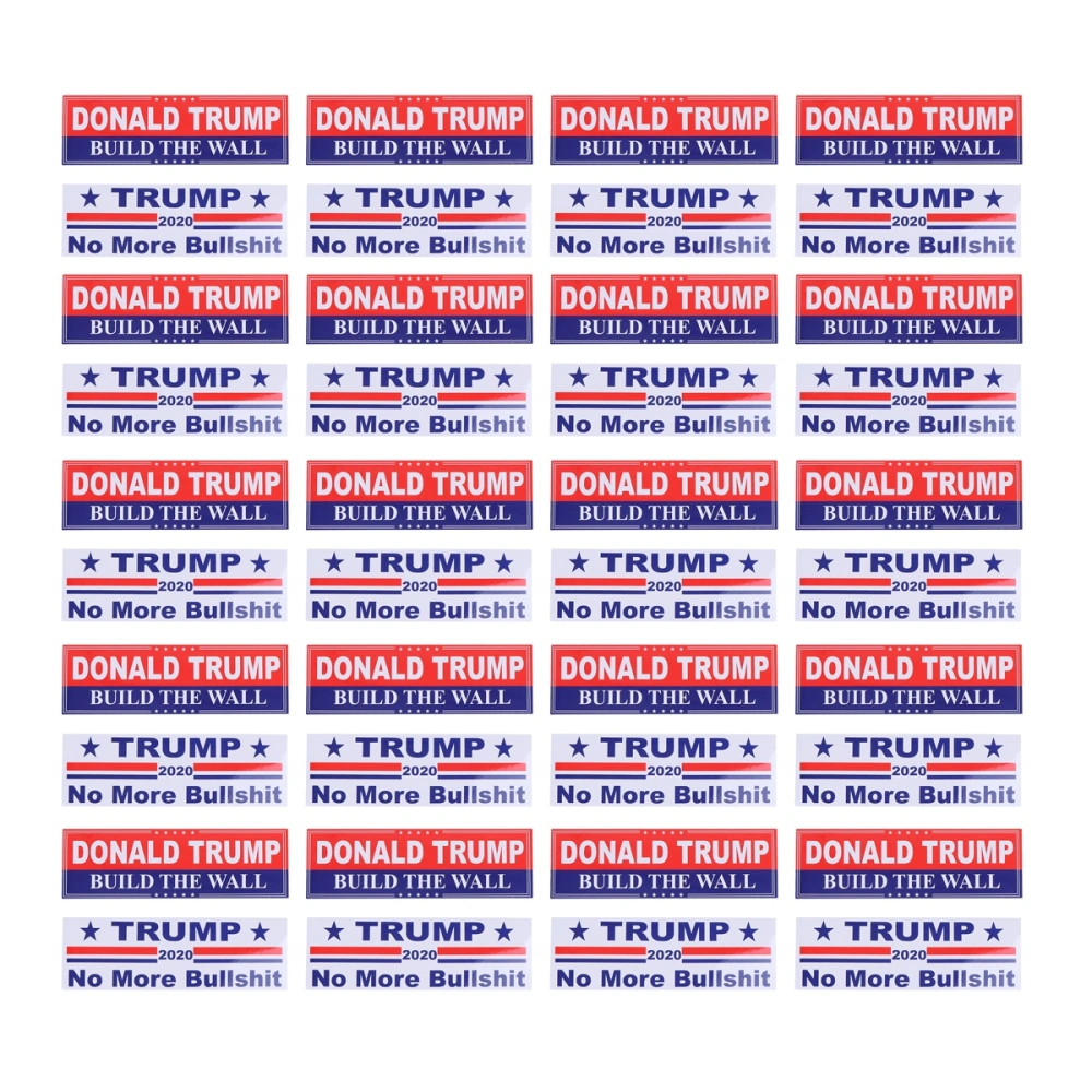 40pcs Car Sticker Creative United States Presidential Election Car Label Automobile Decal Automobile Decor(20pcs Two-tone and 20pcs White)