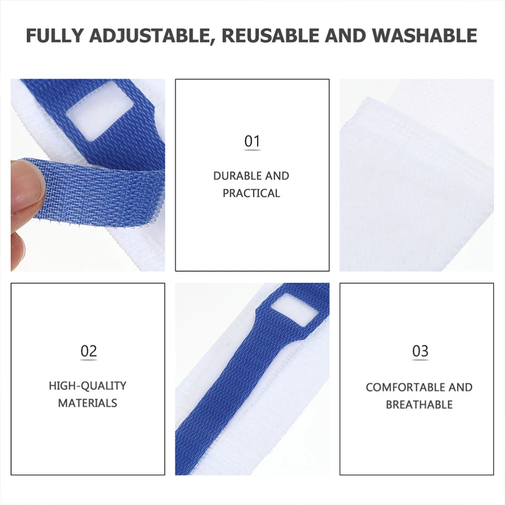 3pcs Professional Catheter Fixation Straps Adjustable Catheter Fixing Bands (White Blue)