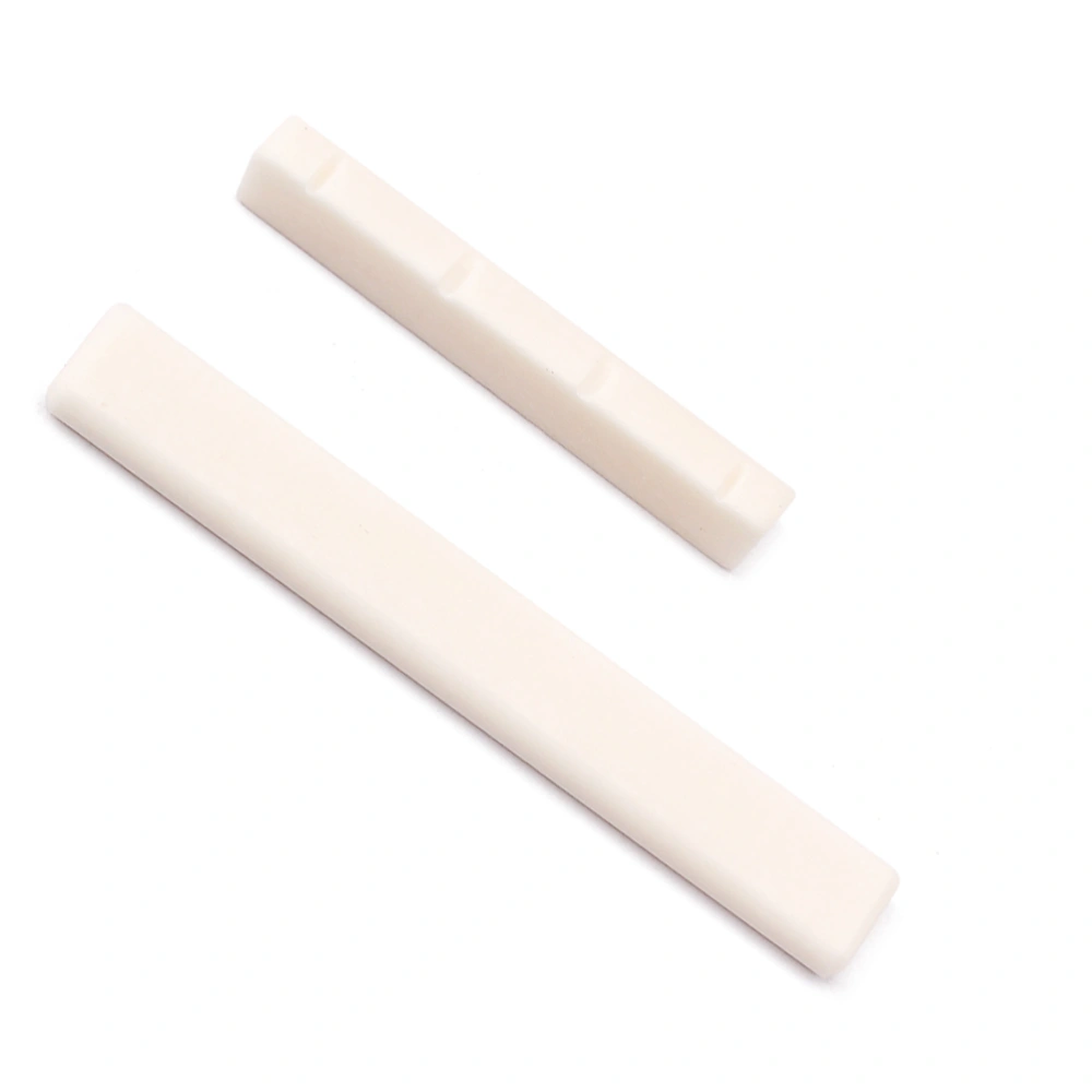 1 Set Buffalo Bone Bridge Saddle Nut Slotted Bone Saddle and Nut For 4 String Acoustic Ukulele Uke Guitar