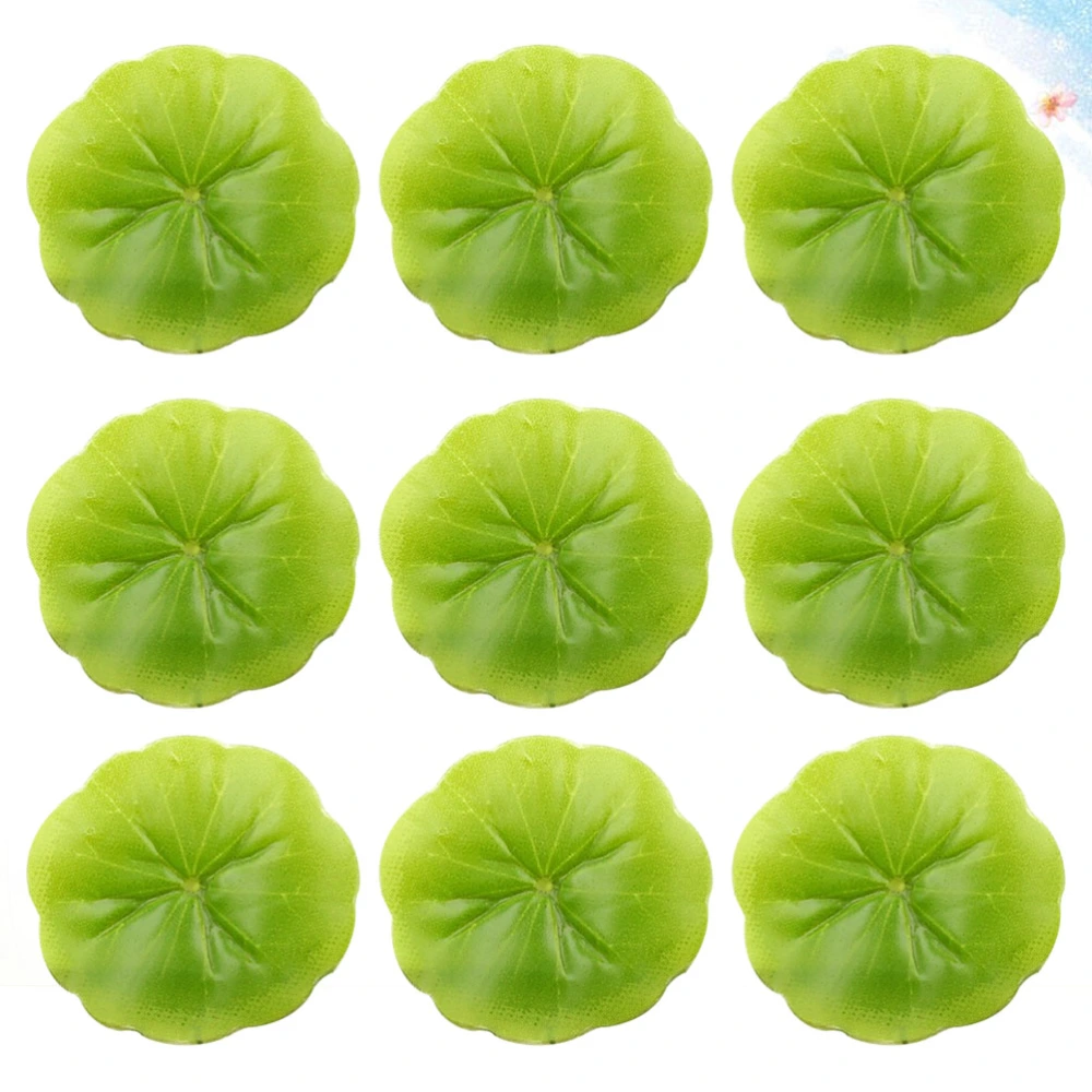 30pcs 6CM Simulate Lotus Leaves Miniature Landscape Ornament Floating Pool Decoration Water Plants Decorative Aquarium Fish Pond Scenery Lotus Leaves (Green)