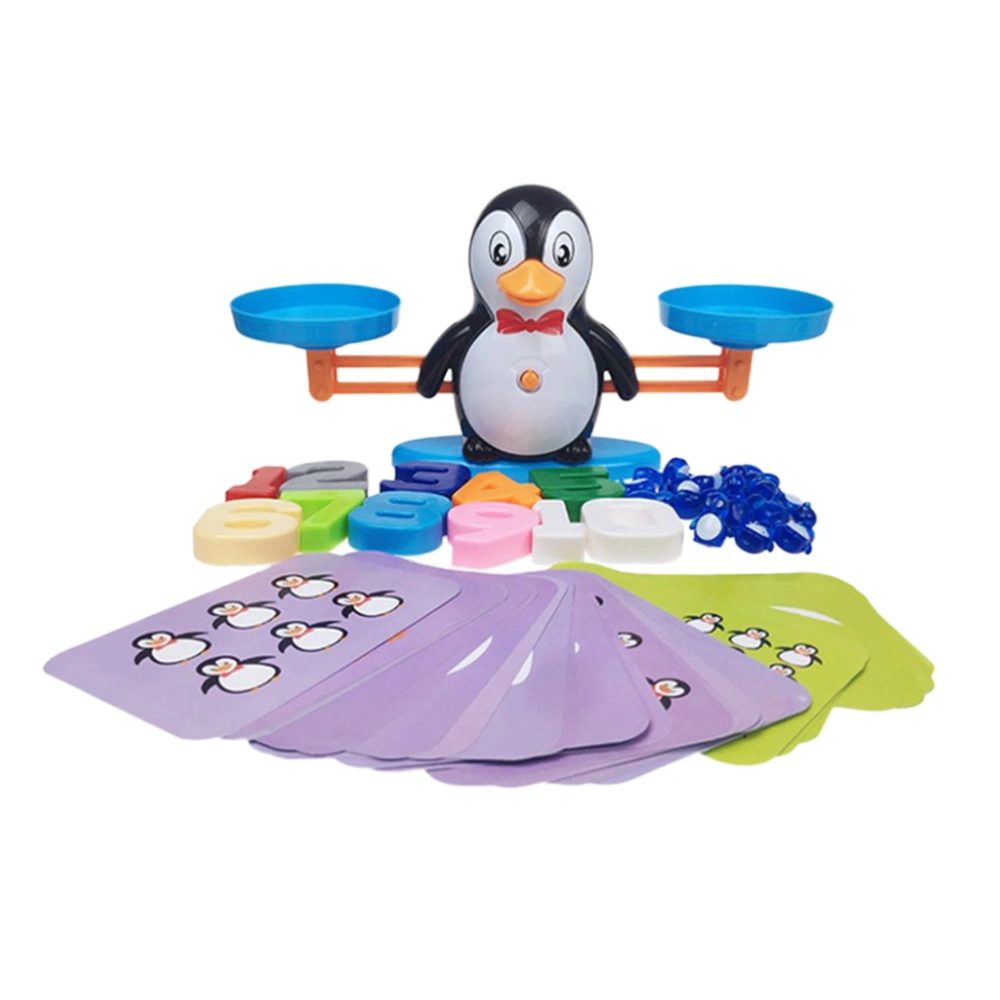 Children's Educational Toy Digital Cognitive Learning Wooden Balance Scale Toy for Kids Baby Toddlers(Penguin Pattern)