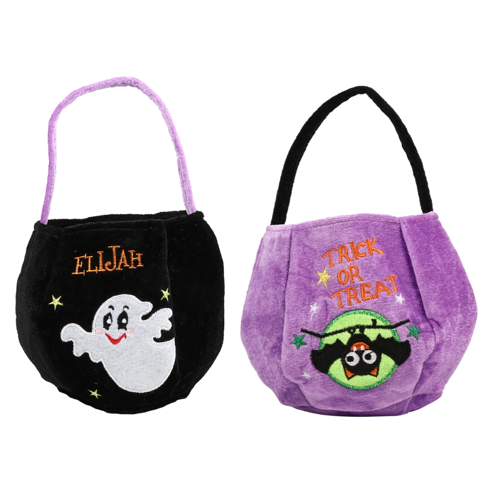 2Pcs Halloween Non-Woven Fabric Hand Bag Candy Bag Storage Bag (Random Color)