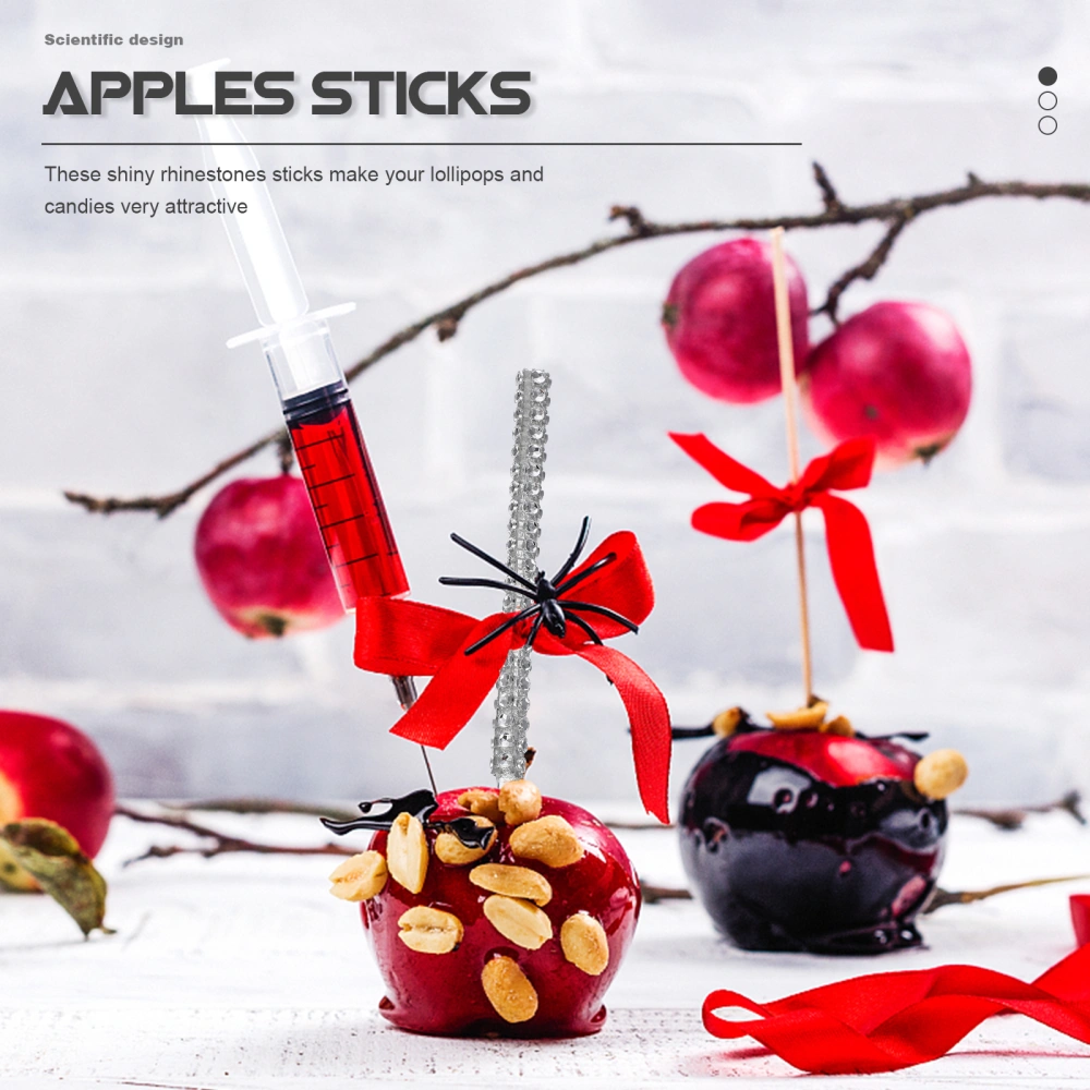 10Pcs Christmas Decorations Acrylic Candy Sticks Decorative Apples Sticks Chocolate Decorative Sticks