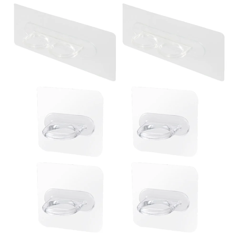 6Pcs Trace-free Hanging Racks Shower Bottle Holders Plastic Shampoo Brackets