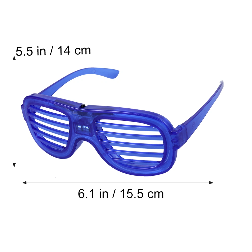 Fashion Eyewear Neon Slotted Shutter LED Glow Sunglasses Shades Light Up Glasses for Kids & Adults Costume Party Favors (Blue)