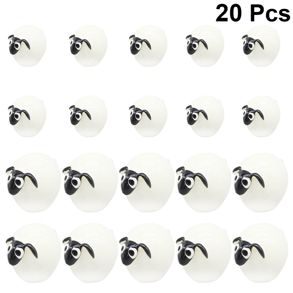 10pcs Delicate Resin Crafts Delicate Sheep Model Landscape Layout Adorable Adornment for Home Desktop Graden Moss (Small and Big Sheep)