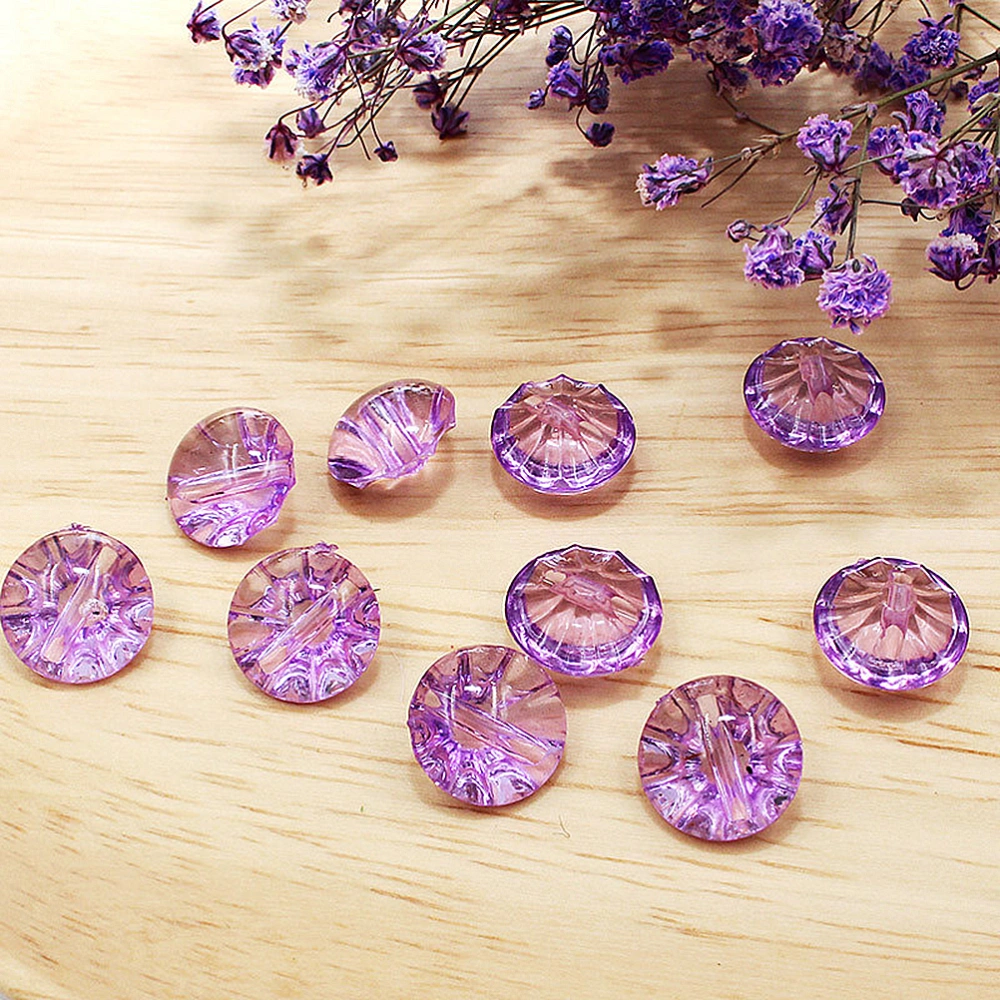 50pcs Clear Crystal Button Adorable Shirt Button Simple Sweater Fasteners Delicate Sewing Buttons Coat Button Accessory for Man Woman Baby DIY (Violet)