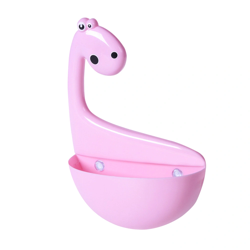 Dinosaur Toothbrush Holder Creative Cartoon Wall Mount Suction Cup Toothbrush Toothpaste Holder Organizer (Pink)